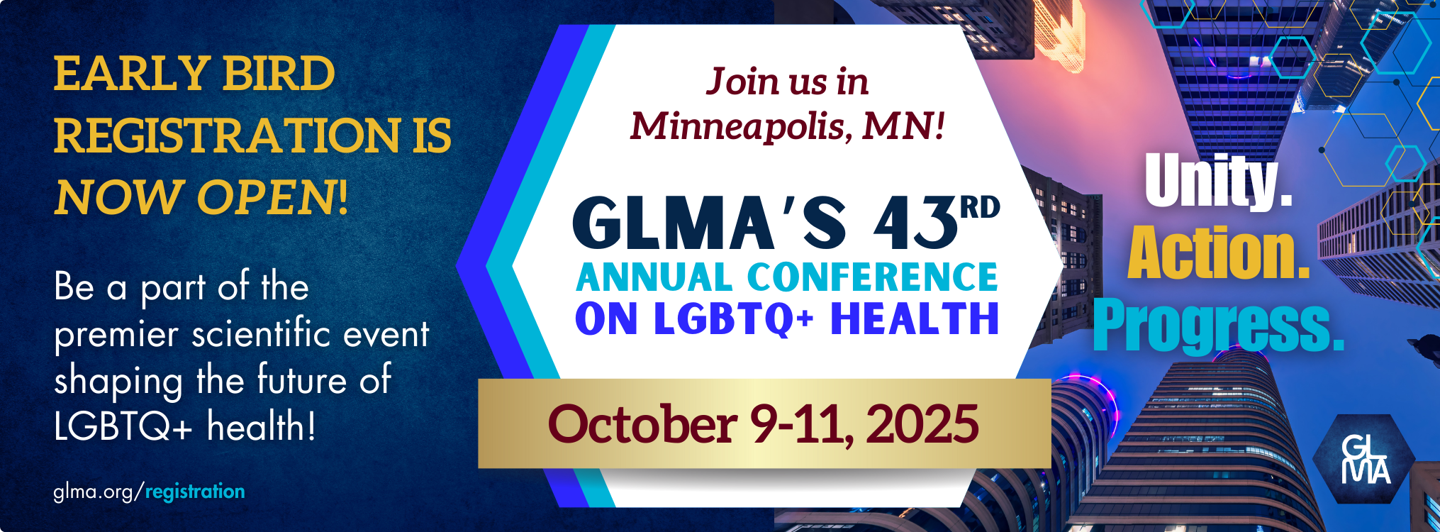 Early Bird Registration is now open for GLMA's 43rd Annual Conference on LGBTQ+ Health