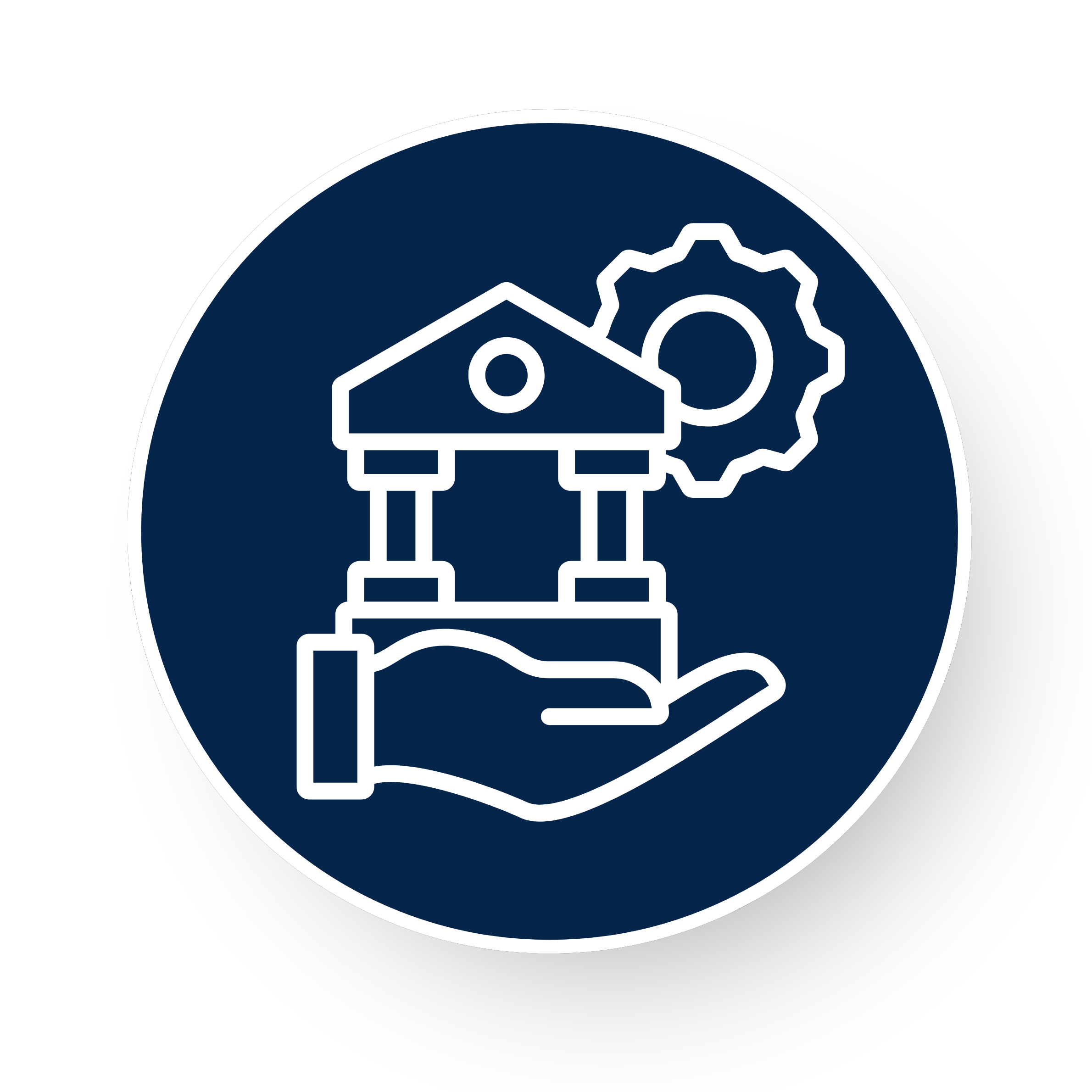 Icon representing health policy and systems change