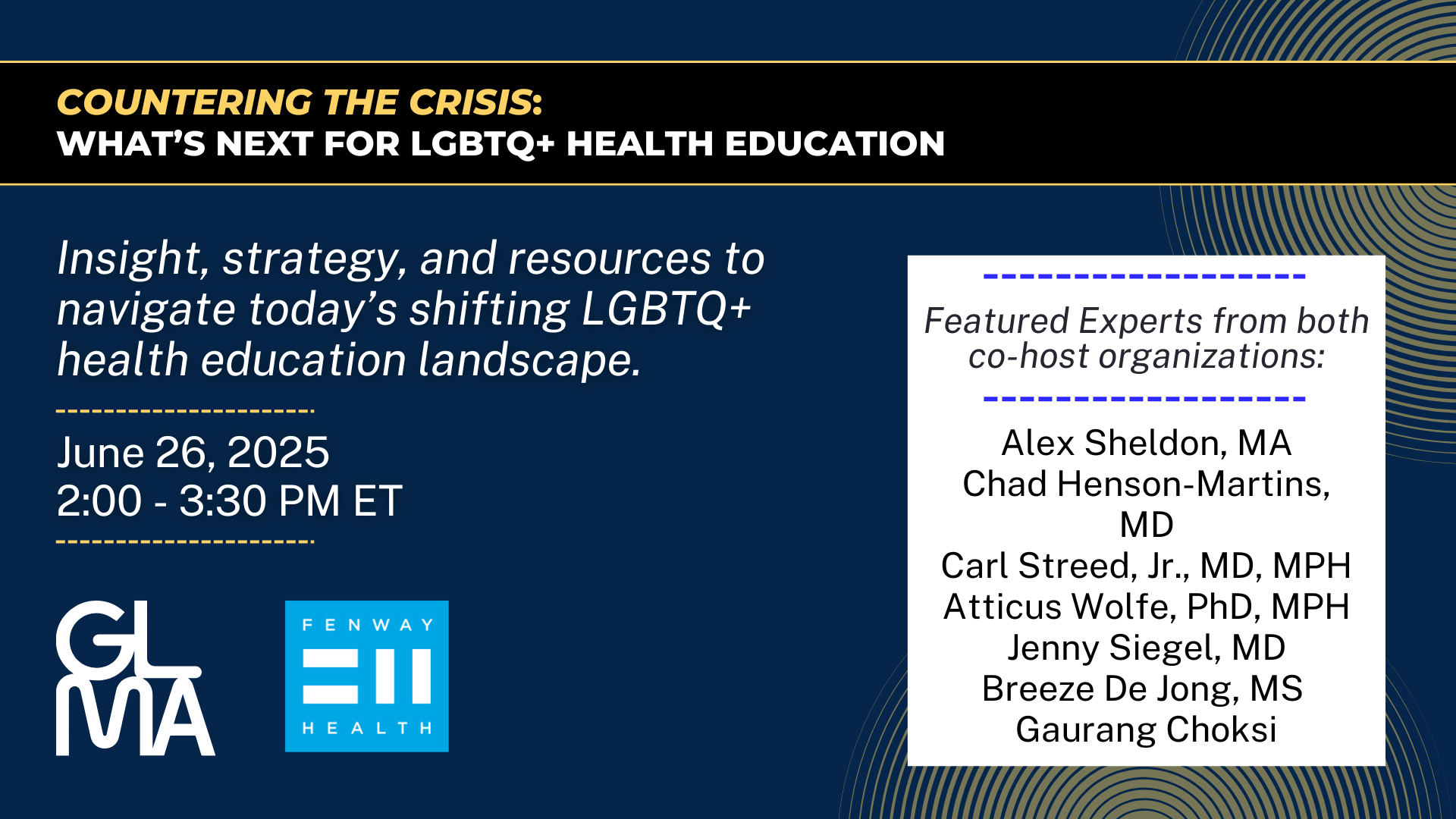 Webinar: Countering the Crisis — What's Next for LGBTQ+ Health Education?