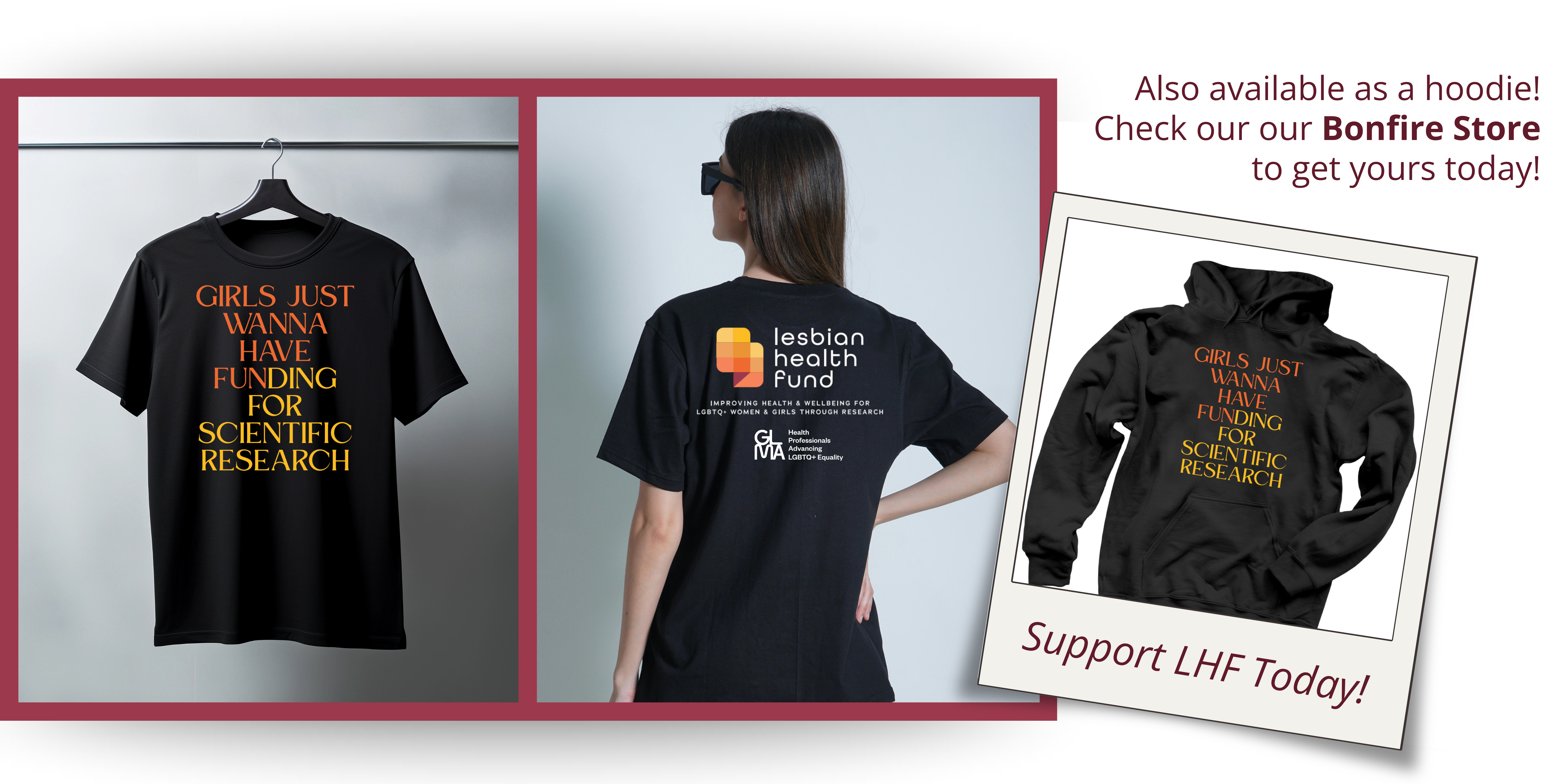 Image of LHF merchandise - Support LHF through our Bonfire Store!