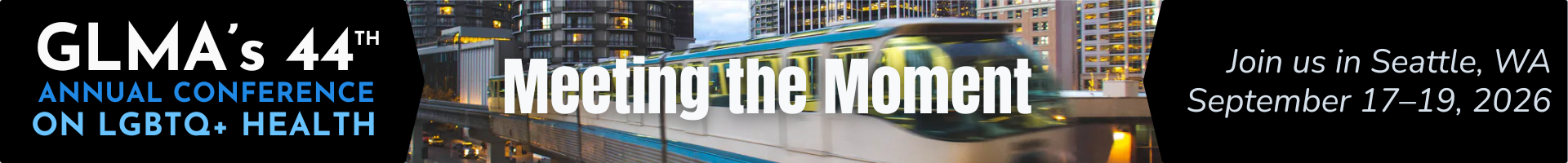 Promotional banner for GLMA’s 44th Annual Conference on LGBTQ+ Health