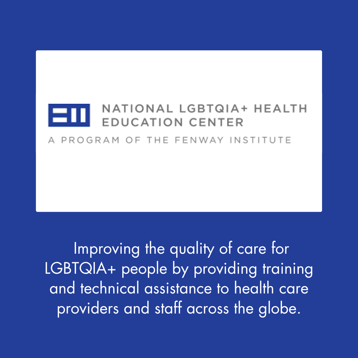 National LGBTQIA+ Health Education Center – Fenway Institute